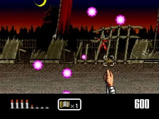 Firing a smart bomb.