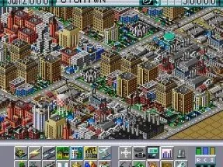 Close-up view.  A church slipped into a game on a Nintendo system.