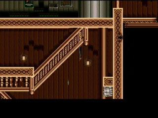 Acrobatic deeds of derring-do -- just to navigate the wreckage + get around, we're forced to dangle from upside-down staircases.