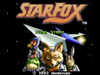 The title screen of the US version, showing the four heroes.