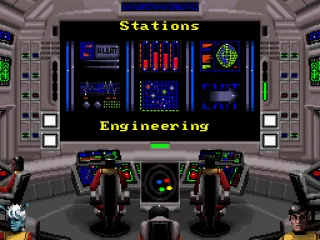 Different starship stations are selectable from this menu