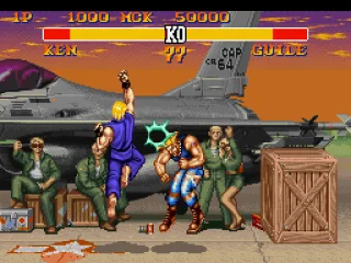 Ken in action with his Shoryuken.