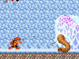 Boss-fight against a frozen mammoth