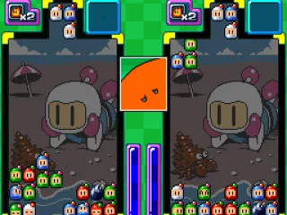 Blocks disappear when 3 of the same color match either horizontally, vertically, and diagonally