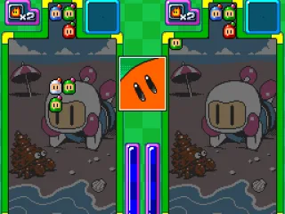 Falling blocks are made out of Bomberman heads