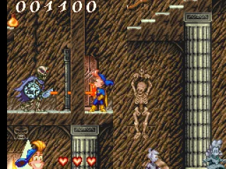 The boy can fire lasers from his belt