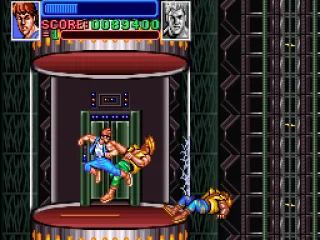 Going up the elevator, these guys jump from the one next to you and try to kill you!