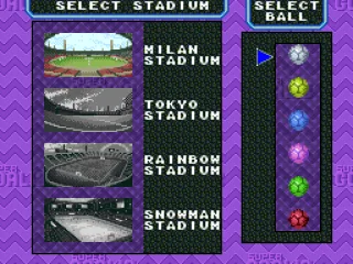 Select a stadium and the color of the soccer ball