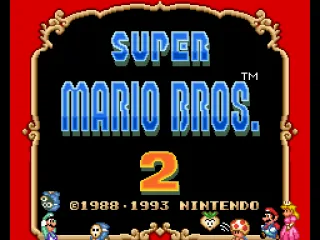 Super Mario Bros. 2 title screen.