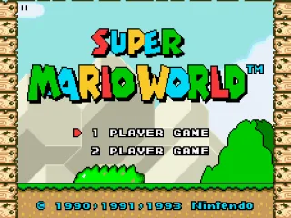 Super Mario World title screen.