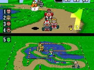 Lakitu with checkered flag when you come in first