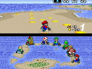 Mario makes a tight turn.