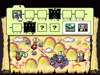 World Map and options screen