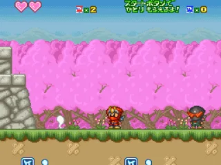 That thing to the left of Ninja-kun is the enemy's soul. Collectible, yummy!