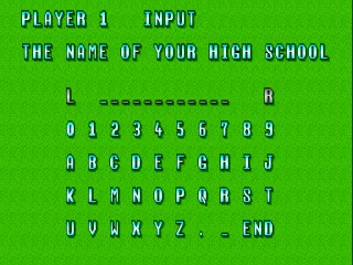 The player can enter the name of a high school