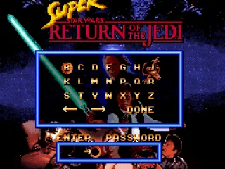 Password screen. Reassume your current game here.