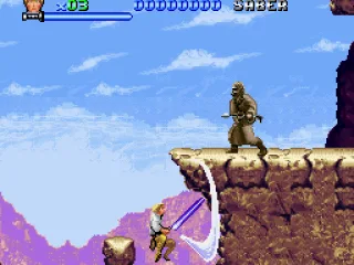 Swinging a lightsaber.