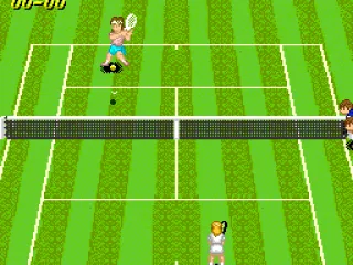 Two girls are playing on a lawn