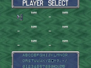 Entering the players initials