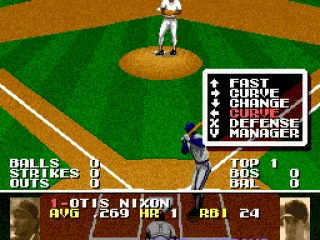 Choose a type of pitch to throw.