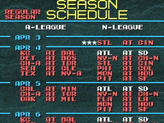 Season schedule