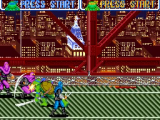 Leonardo beats Foot Clan soldiers.