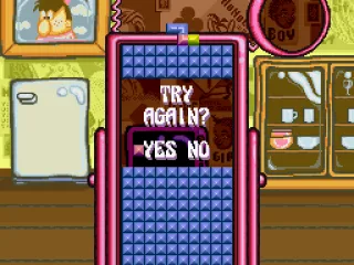 Don't pass over the screen top or the game is over.