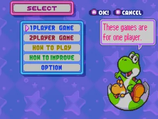 This is the game mode selection screen. Choose your favorite and good game!