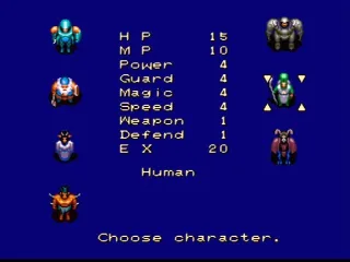 Choosing a character