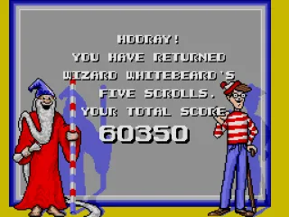 If you get all the scrolls ans find Waldo in each picture, you get this screen.