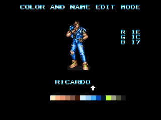 Color and Name Edit Mode (Rushing Beat Shura)