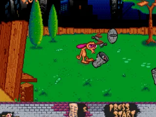 Knocking down a trash can