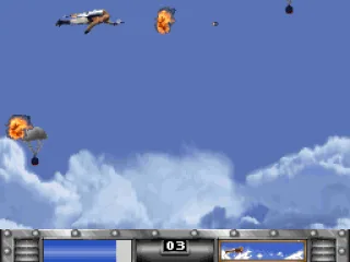 Shooting at enemies.