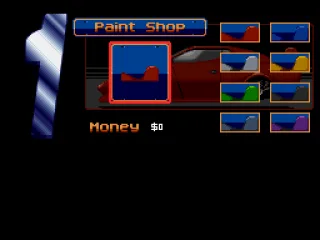 Select your car color and other parts in this menu. Total customization!