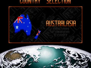 The country selection screen allows you to continue a previous game