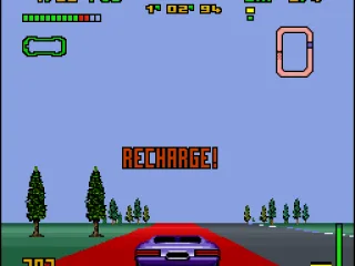 This red track replenishes your fuel meter. Pass in this place in low speed for a bigger fuel profit.