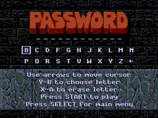 Password screen