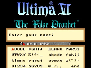 Enter a name for your character