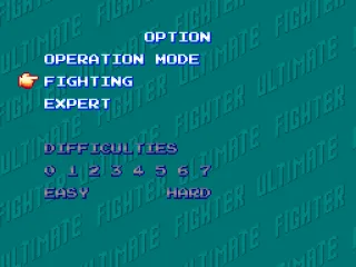 Setting the fighting style and the difficulty level