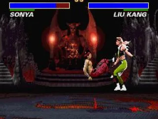 Old favourite Liu Kang hits Sonya with his famous bicycle kick