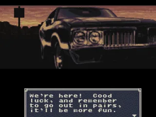 Cut-scene  You and its friends taking a word in the road.