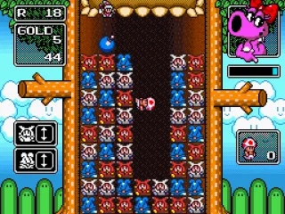 Toad running up a stack of monsters