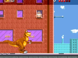 Loitering by a building.