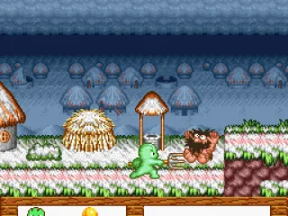 Hitting enemies with your pitchfork.