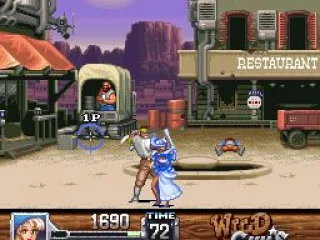 On the streets of Carson City. Annie about to whack a guy in the head that came a little too close