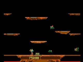 One enemy is dead, his bird runs away (Joust)