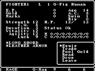 Inspecting a character