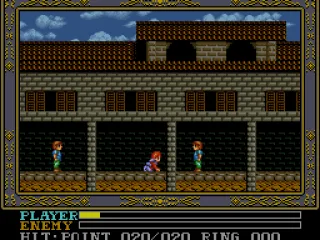 Adol is crawling like an idiot, and townspeople stare at him politely