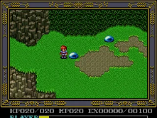 Outside, hacking easy slimes